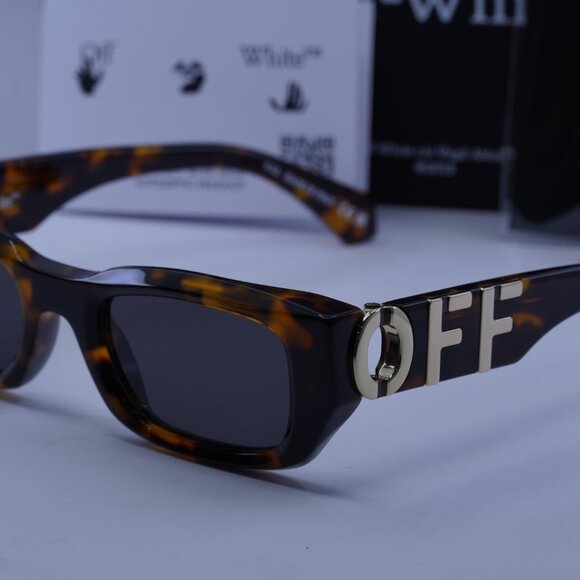 Off-White OERI124 FILLMORE 6007 Rectangle Sunglasses – Havana/Grey - Picture 3 of 10